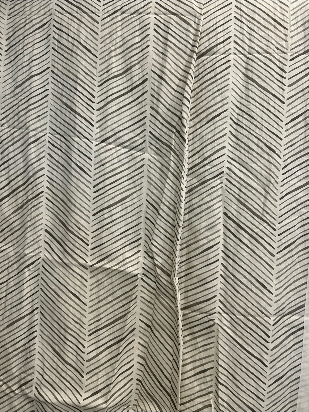 Set of 2 Ballard Designs Kenzie Painted Herringbone Drapery Panels 50”x96”